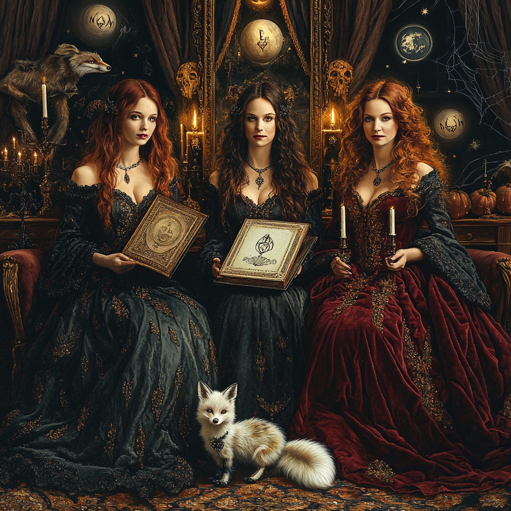 Coven Portrait In Haunted Glass Number painting