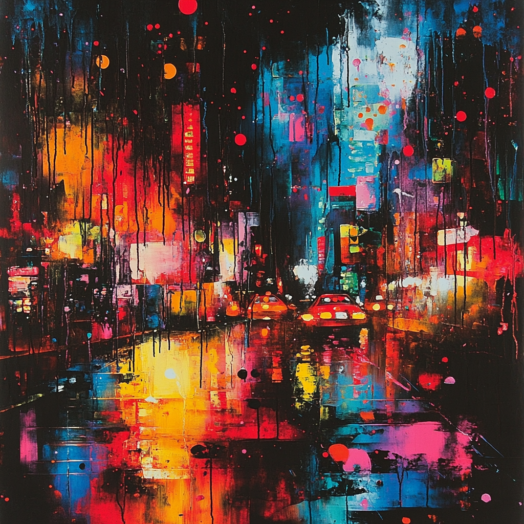 Pollock Inspired Urban Rain Paint by numbers kits