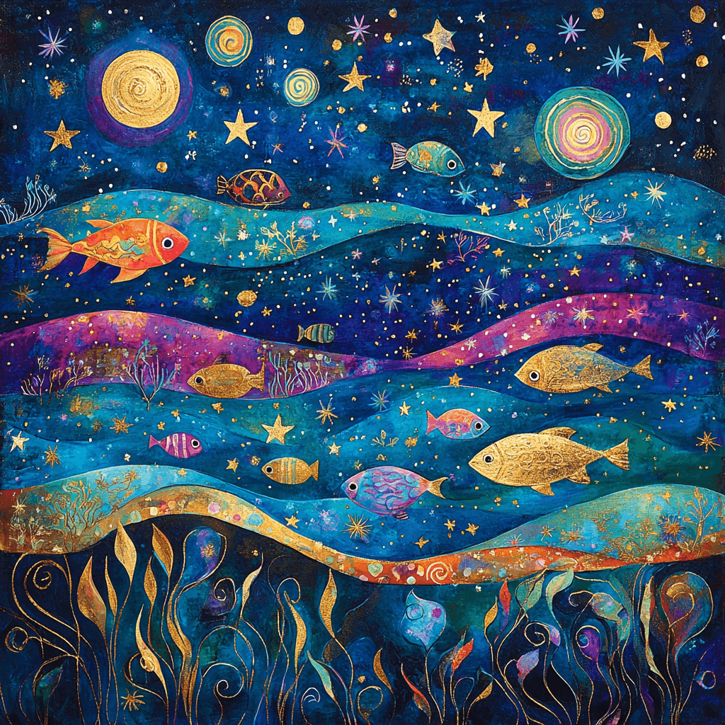 Paul Klee Inspired Celestial Sea Life Paint By Numbers