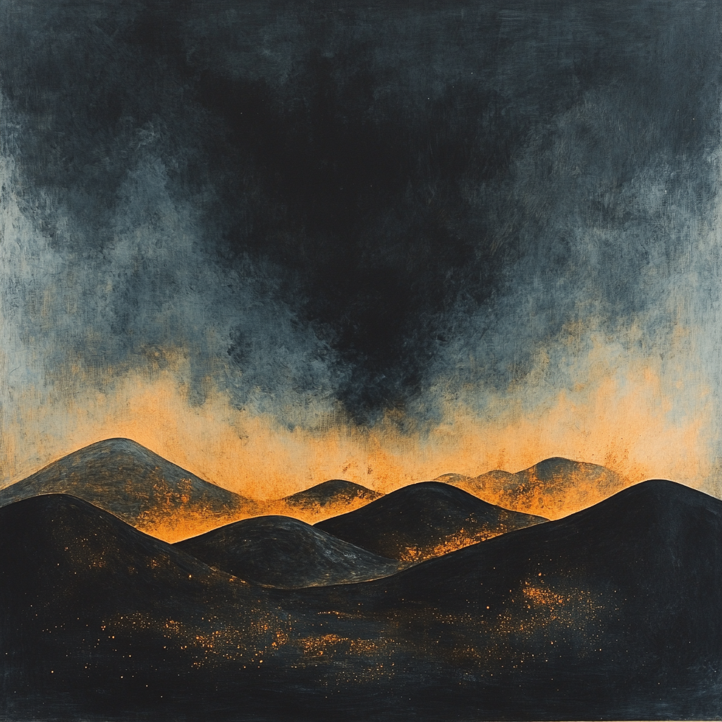 Francisco Goya Inspired Shadowed Hills With Ominous Sky Number painting