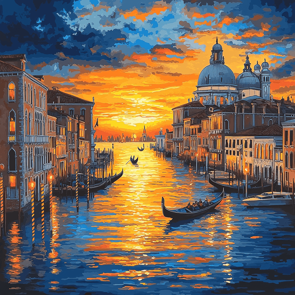 Francesco Guardi Inspired Romantic Venetian Twilight Painting By Numbers Kit