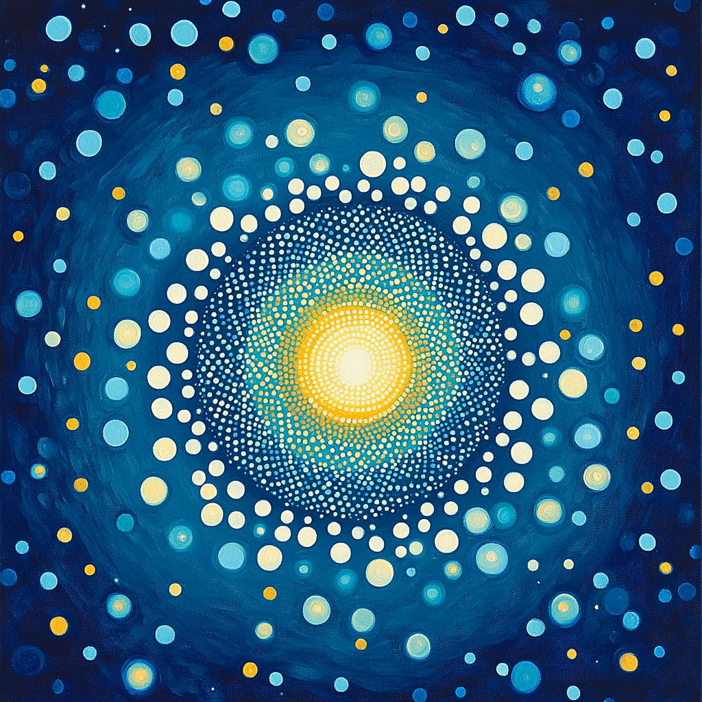 Yayoi Kusama Inspired Cosmic Dotscape paint by color