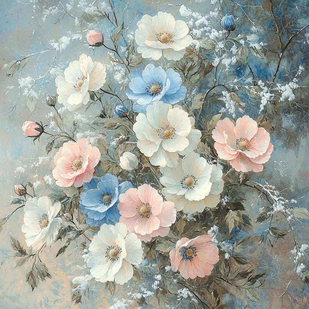 Leonardo Da Vinci Inspired Frosted Petals Painting By Numbers Kit