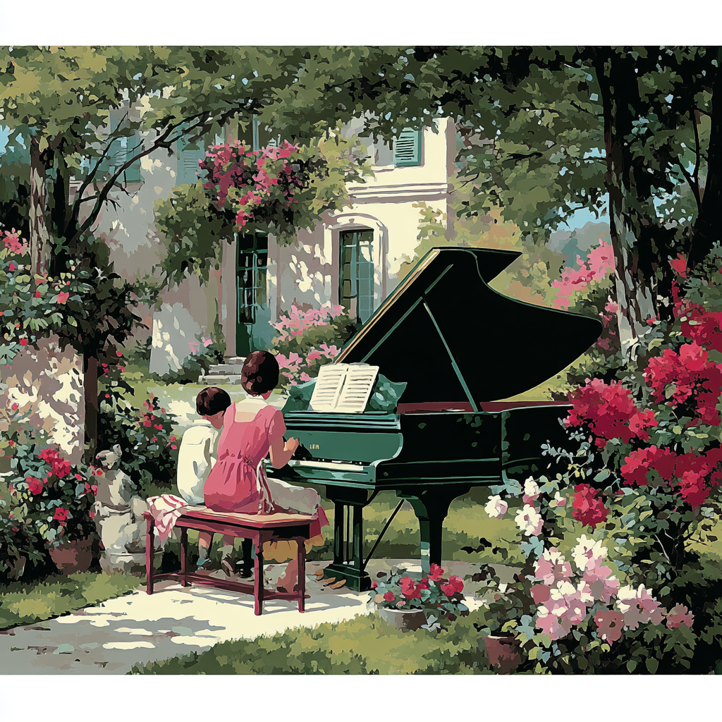 Piano Of Petals Paint By Number