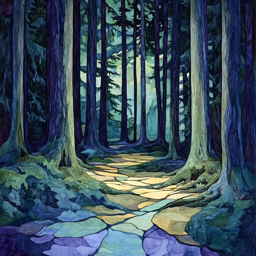 Emily Carr Inspired Whispering Interior Depths DIY paint by numbers