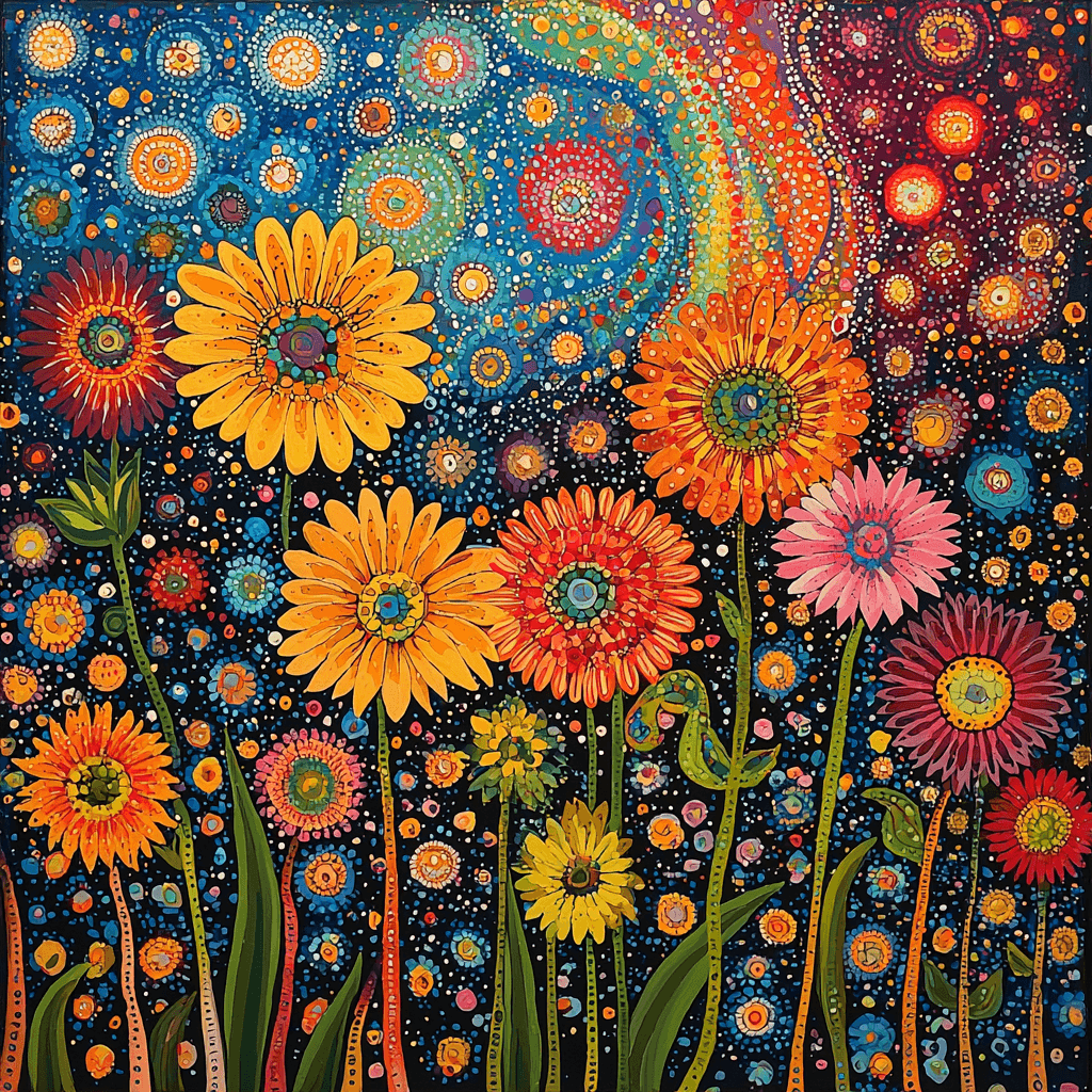 Yayoi Kusama Inspired Cosmic Blossom Harmony Numbered Painting Kits