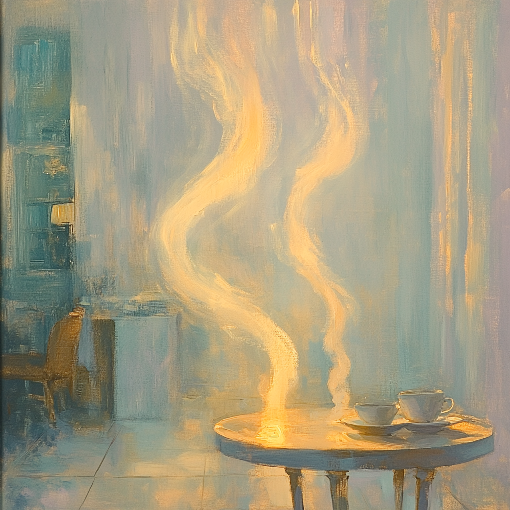 Edgar Degas Inspired Tea Steam Sonata paint by color