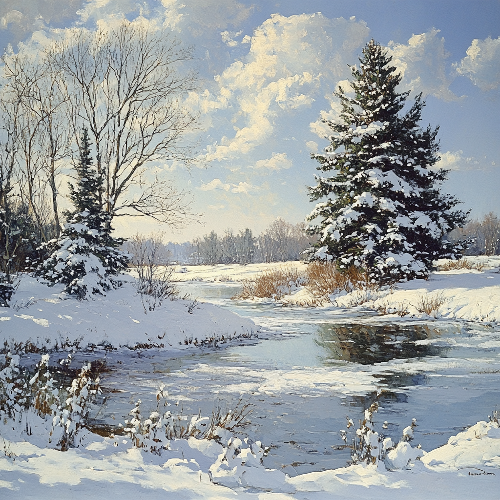 Winslow Homer Inspired Winter Landscape Paint by numbers kits