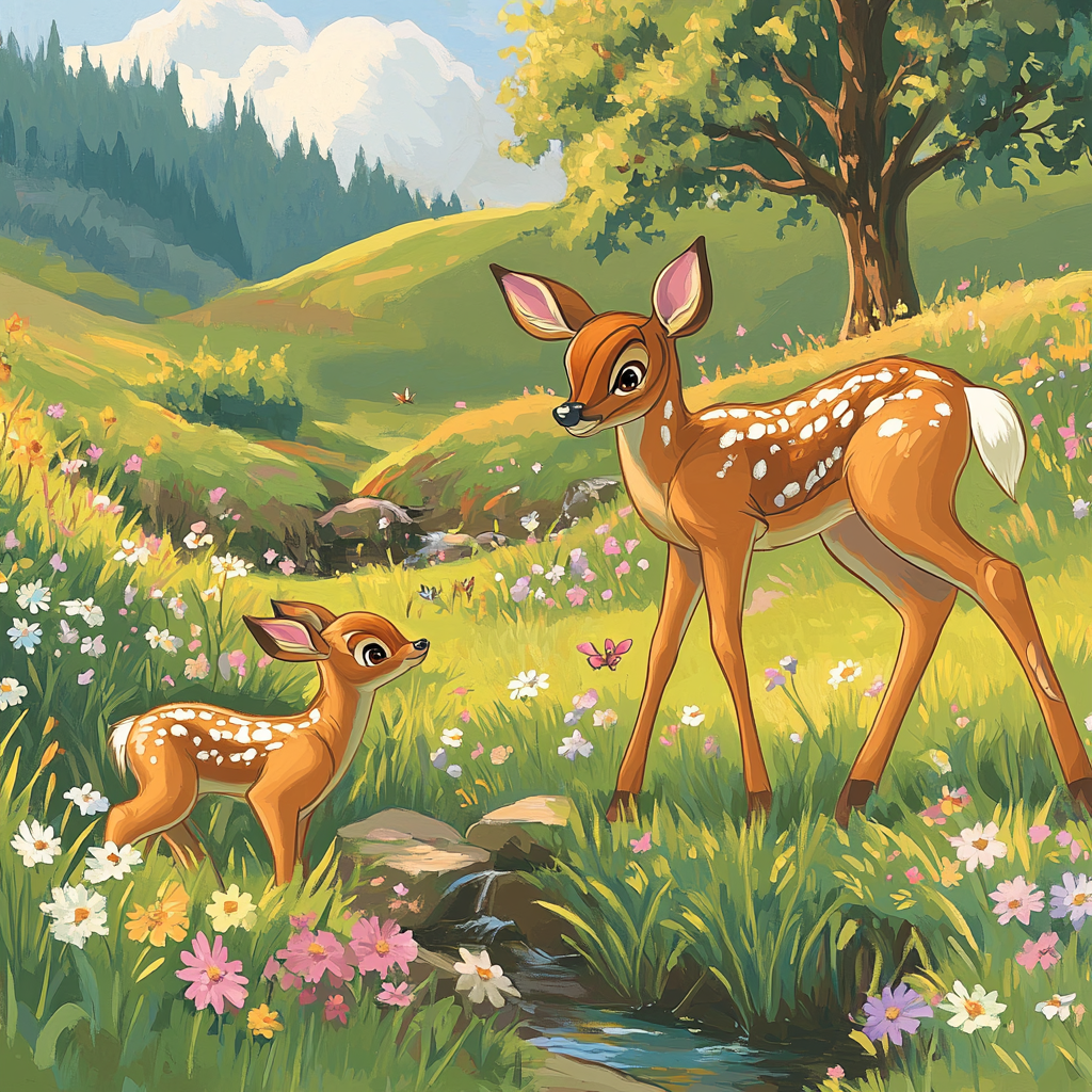 Bambi Meadow Spring Paint by numbers art
