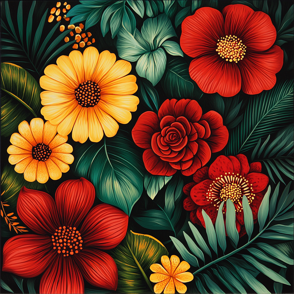 Frida Kahlo Inspired Eternal Garden Harmony Number Painting