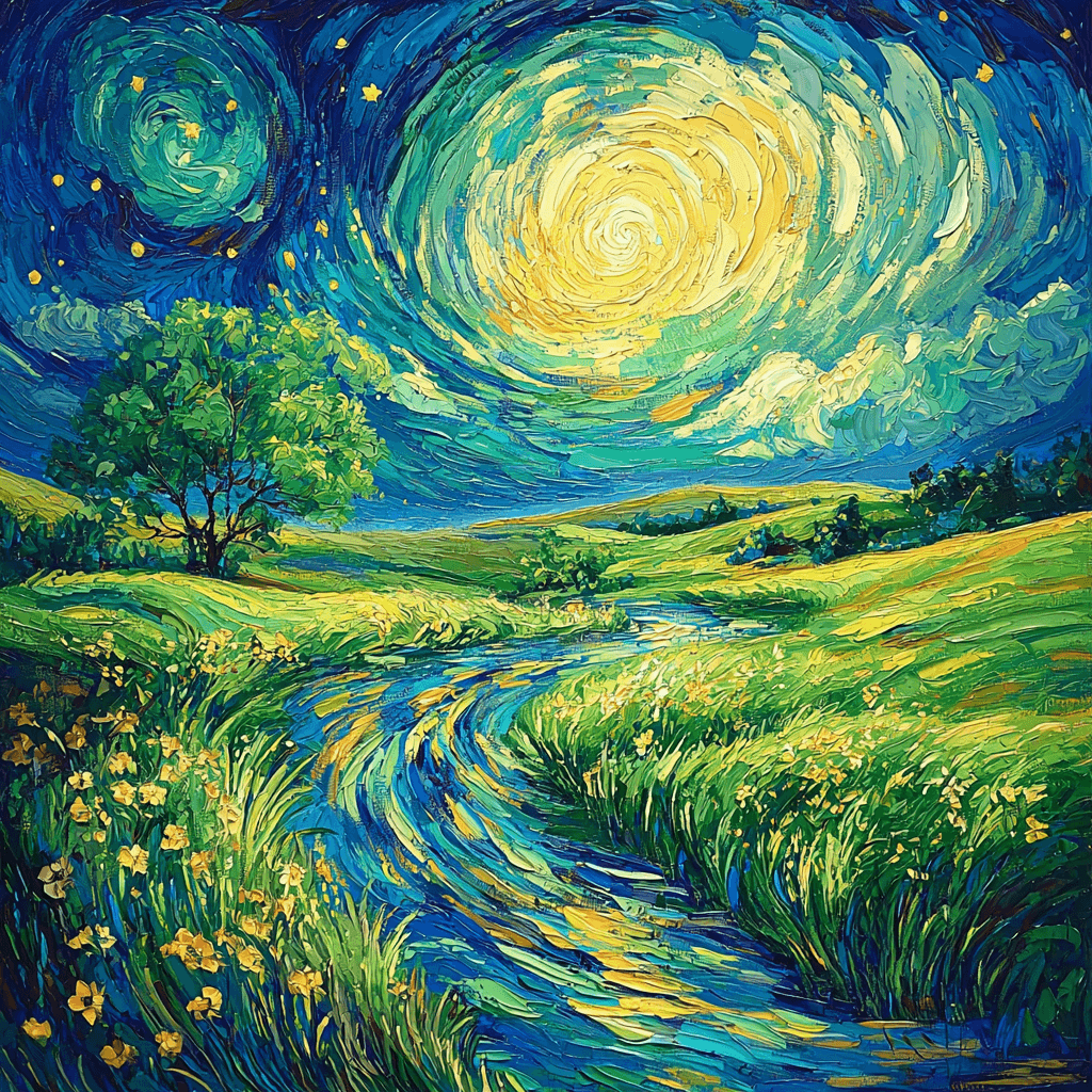 Vincent Van Gogh Inspired Whirling Nature Paint By Numbers Art
