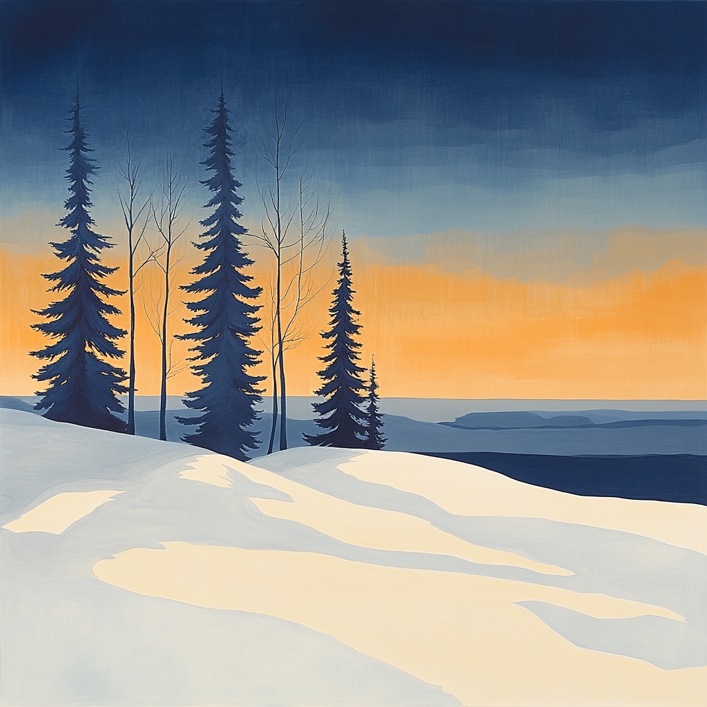 Lawren Harris Inspired Stark Winter Pine Horizon Painting by numbers kit