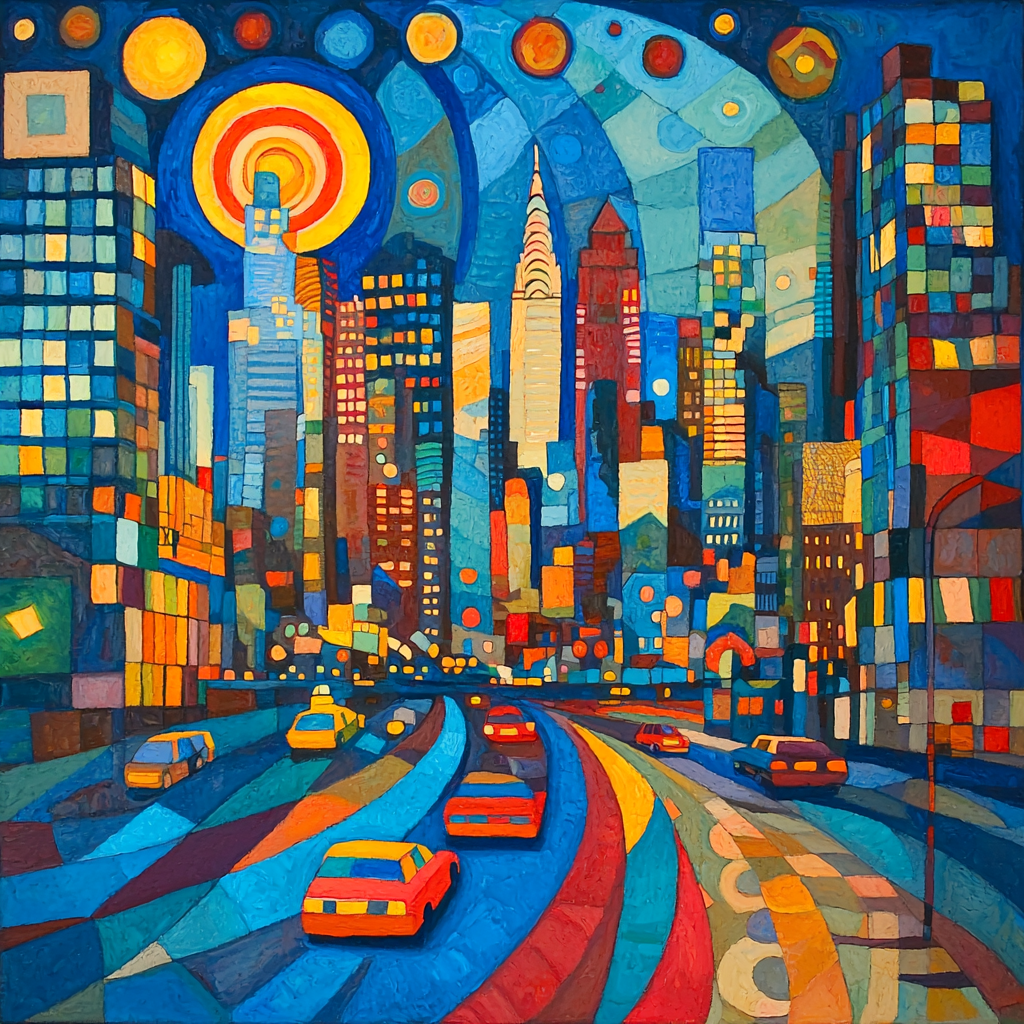 Wassily Kandinsky Inspired Abstract Cityscape Dazzle Painting By Numbers Kit