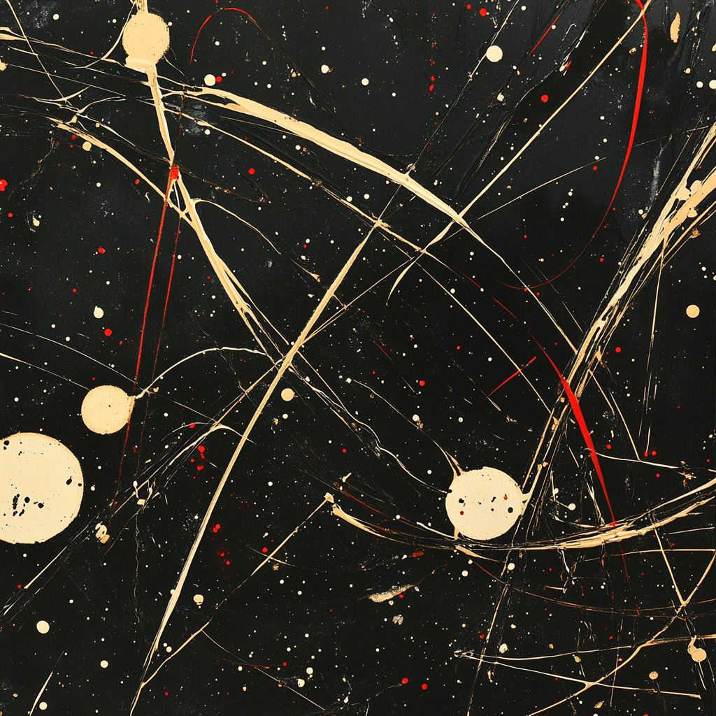 Jackson Pollock Inspired Chaotic Field In Black And Gold Numbered painting kits