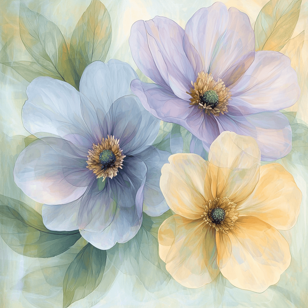 Leonardo Da Vinci Inspired Translucent Flora Painting Number Kit