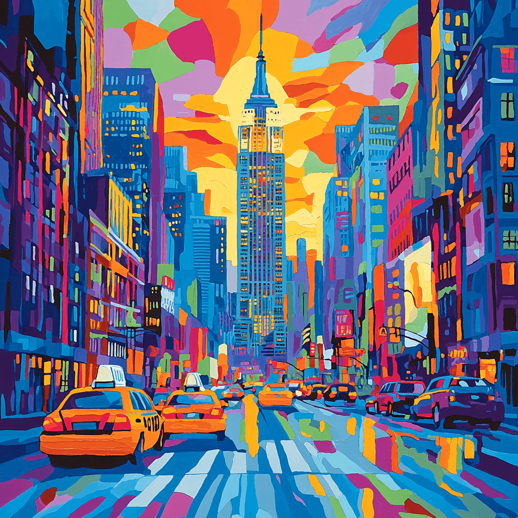 Andy Warhol Inspired Vivid Urban Life Numbered Painting Kits