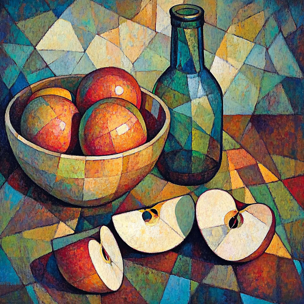 Pablo Picasso Inspired Cubist Still Life With Fruit Paint by numbers art