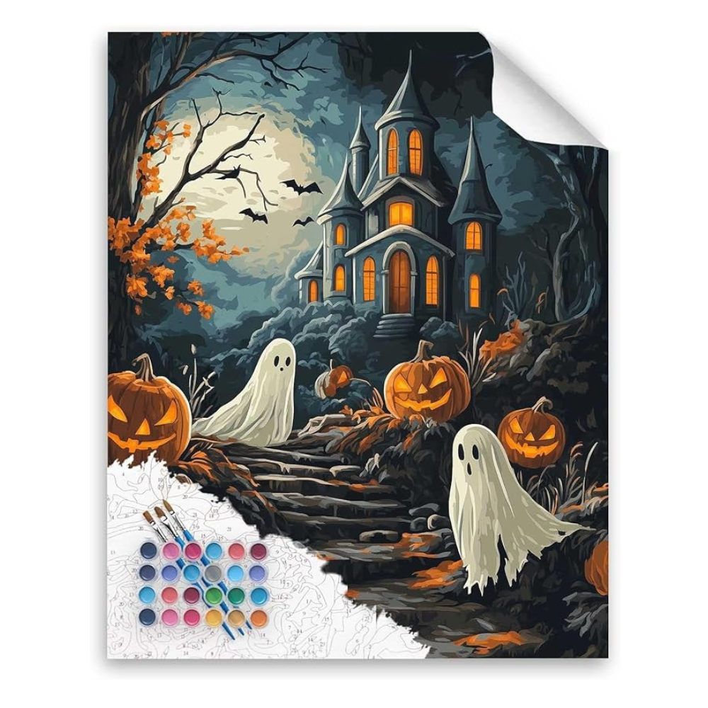 Ghost Holding An Umbrella Paint By Number