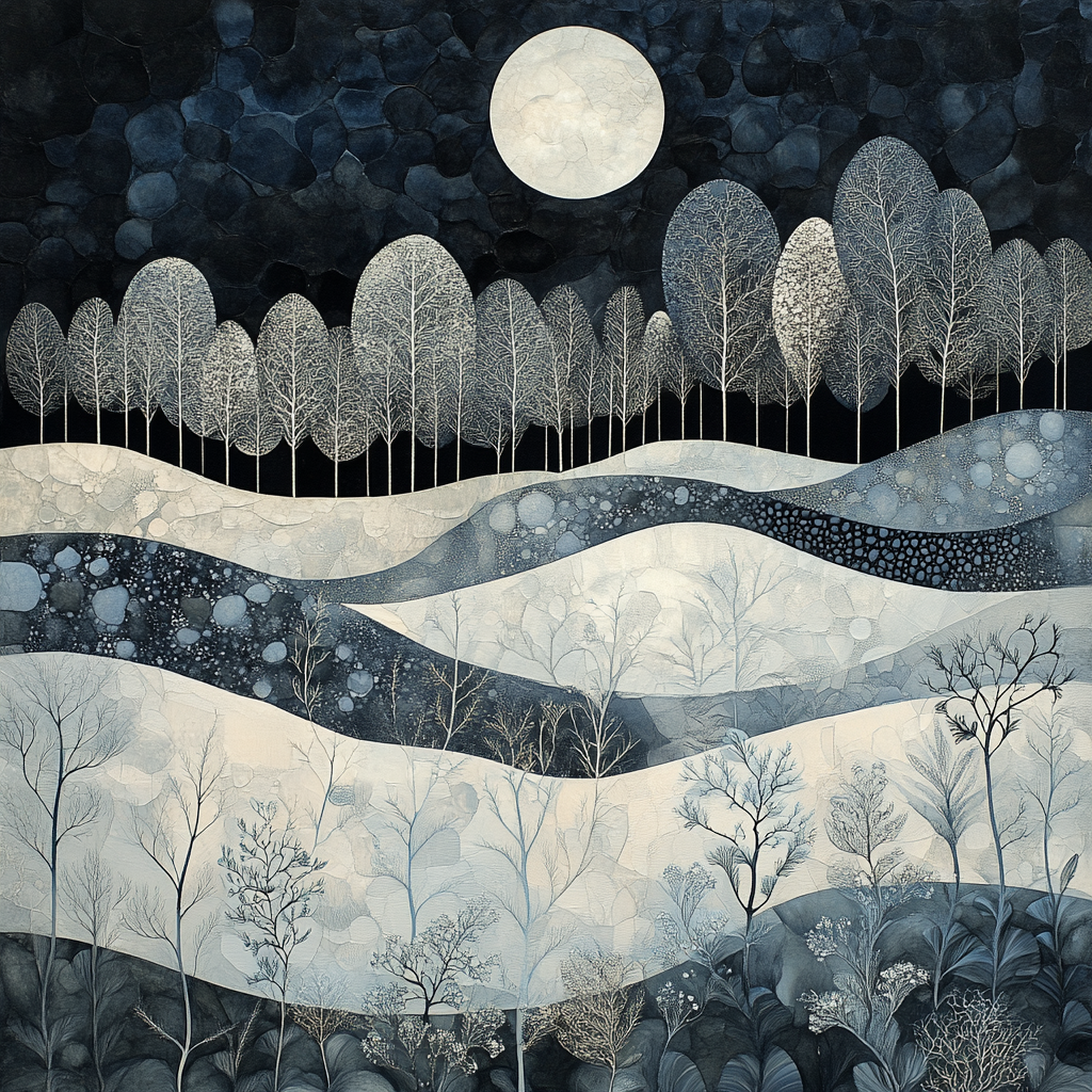 Max Ernst Inspired Lunar Landscape Number painting