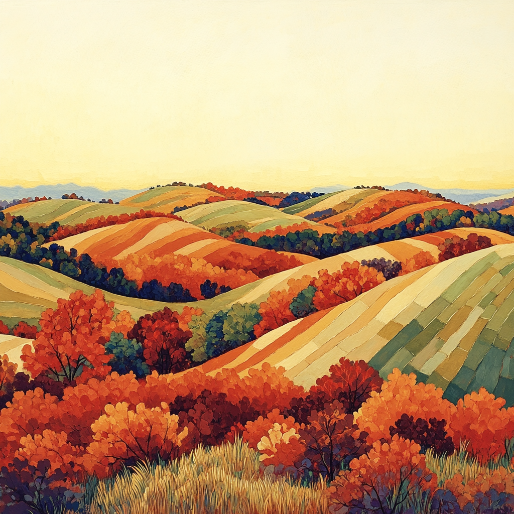 Frederick Varley Inspired Autumn Glow Over Windswept Hills Numbered painting kits