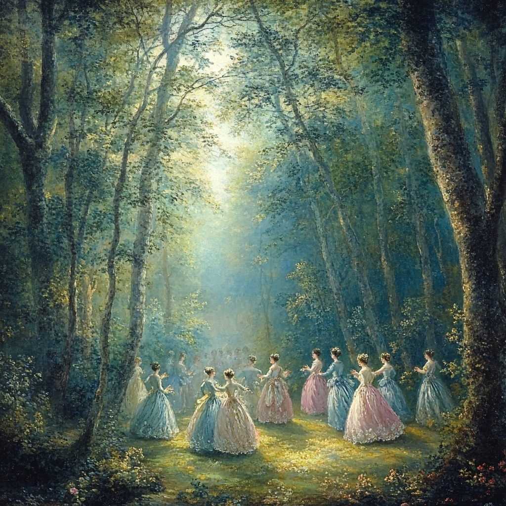 Antoine Watteau Inspired Romantic Woodland Gathering Painting by numbers kit