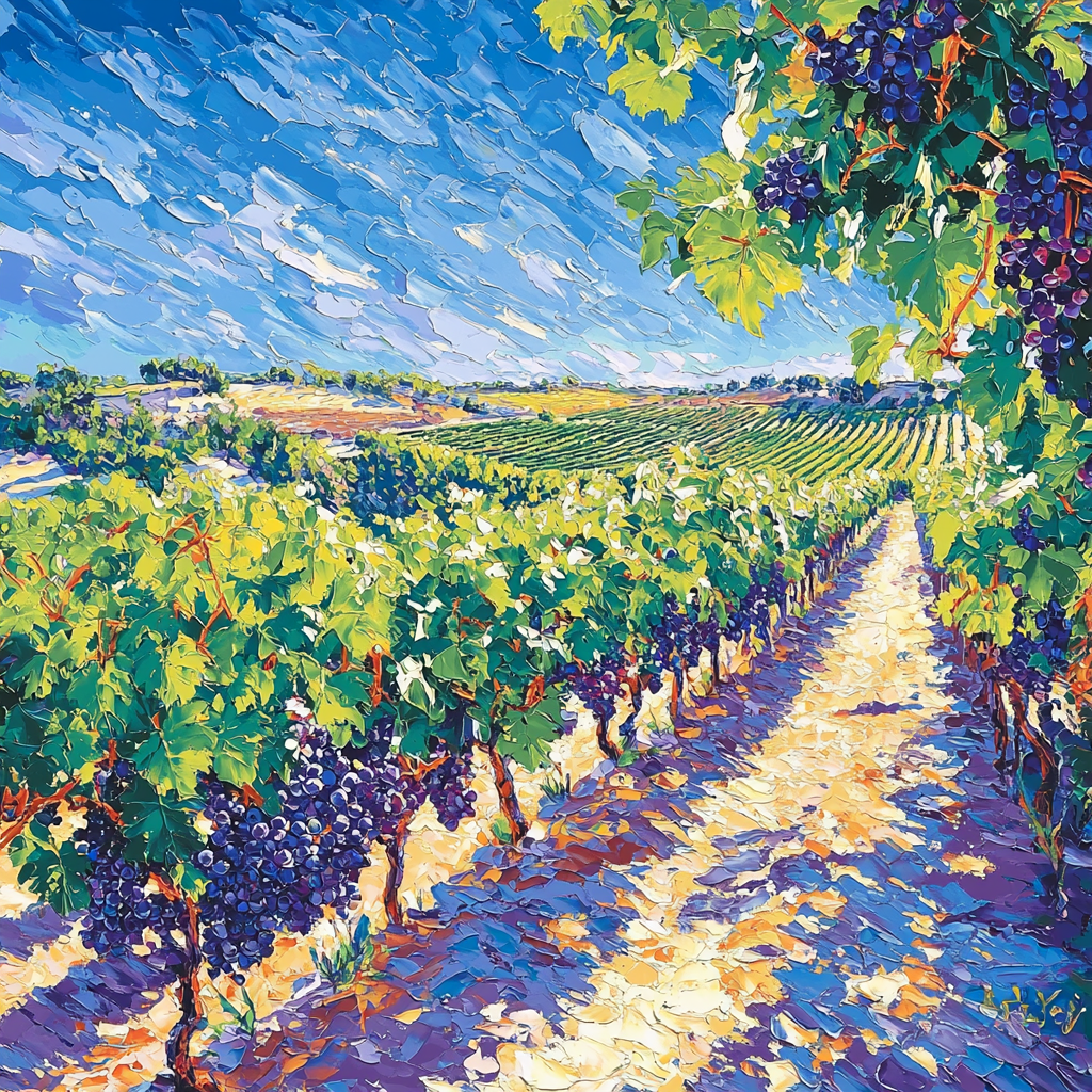 Vincent Van Gogh Inspired Sunlit Vineyard Bliss Number Painting