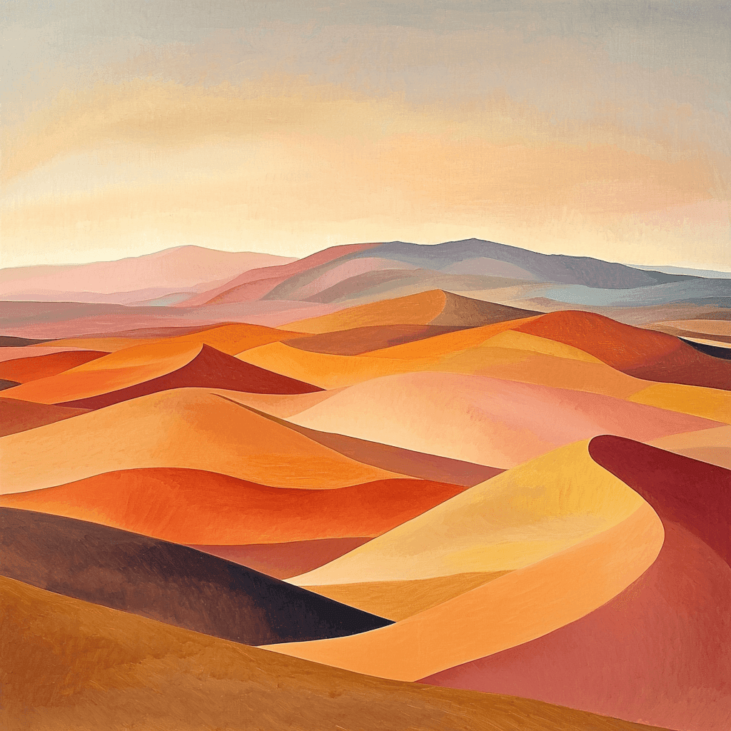 Georgia O'Keeffe Inspired Dreamy Desert Scape Paint By Color