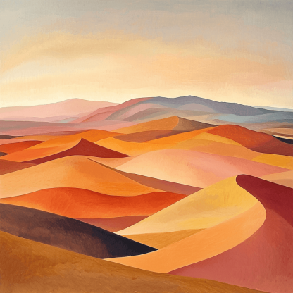 Georgia O'Keeffe Inspired Dreamy Desert Scape Paint By Color