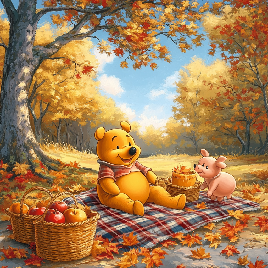 Winnie The Pooh’s Autumn Picnic Paint by numbers kits