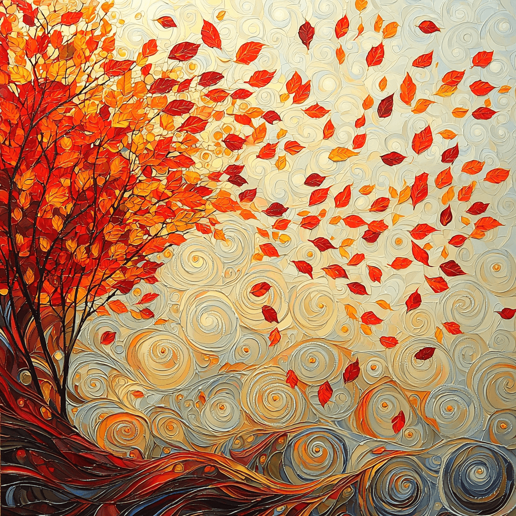 Gustav Klimt Inspired Falling Leaves Painting By Numbers Kit