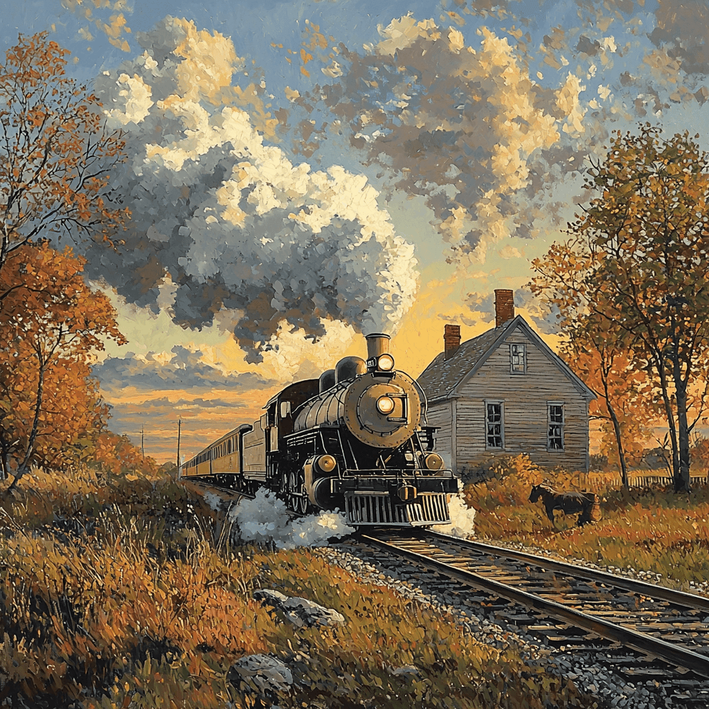 Edward Hopper Inspired Nostalgic Railway Journey Painting Number Kit