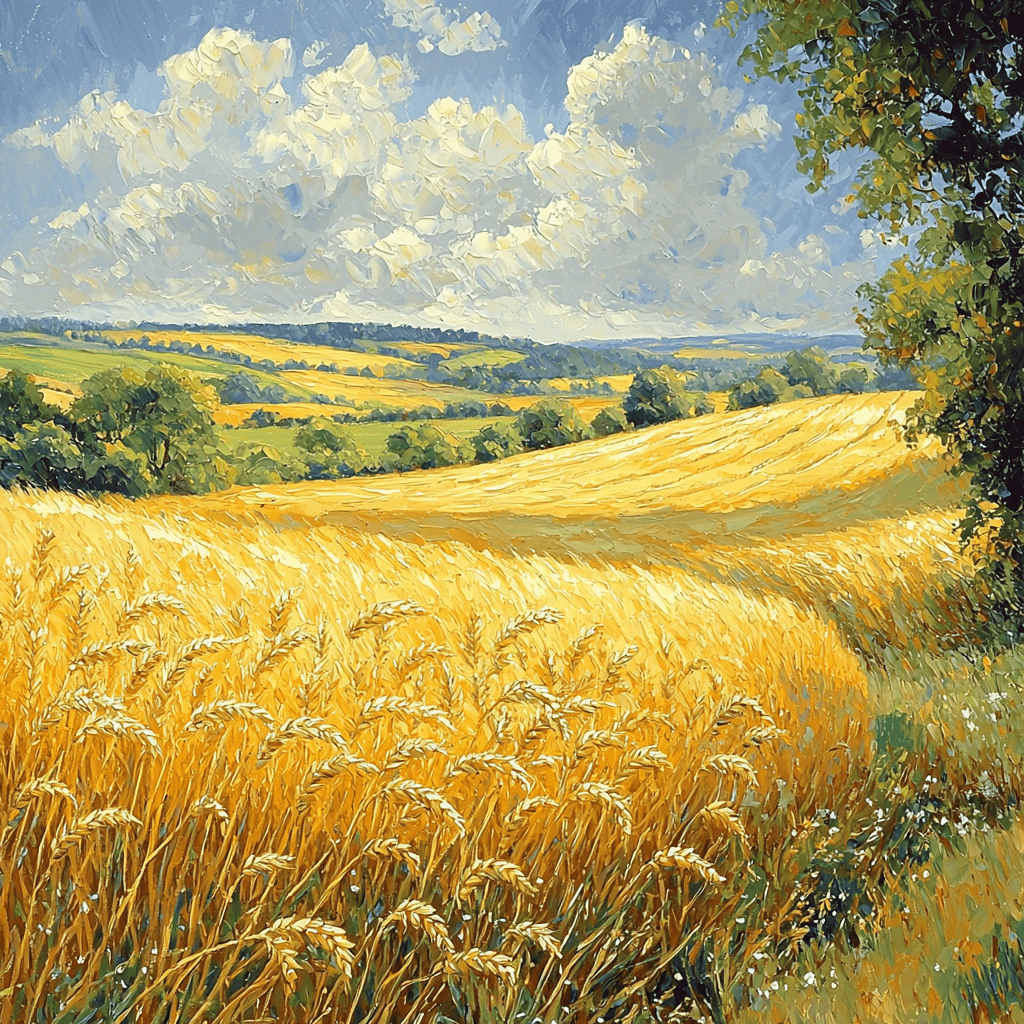 John Constable Inspired Fields Of Golden Wheat Paint By Color