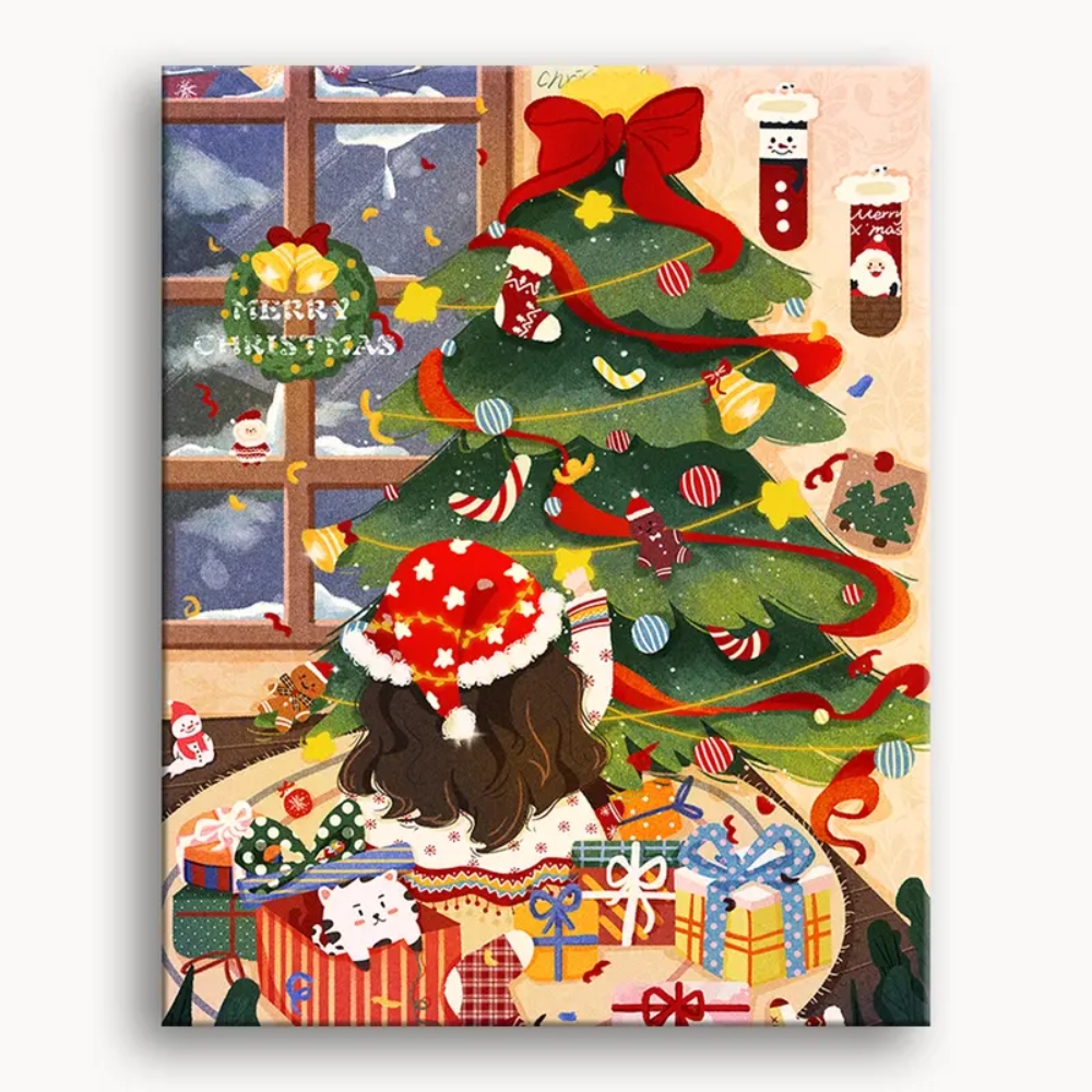 Christmas Paint by Number Kit Number Kit Canvas Art Painting Kits for Beginners
