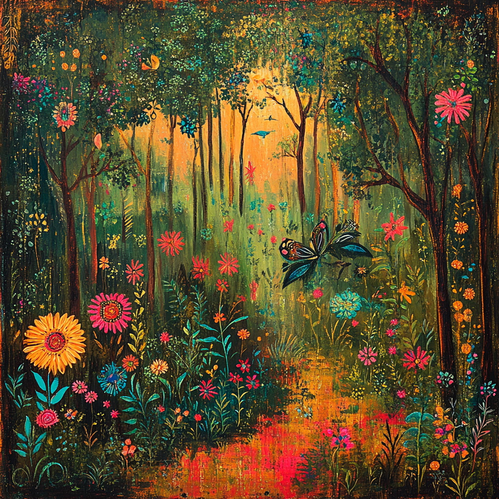 Frida Kahlo Inspired Mythological Forest Paint by numbers art