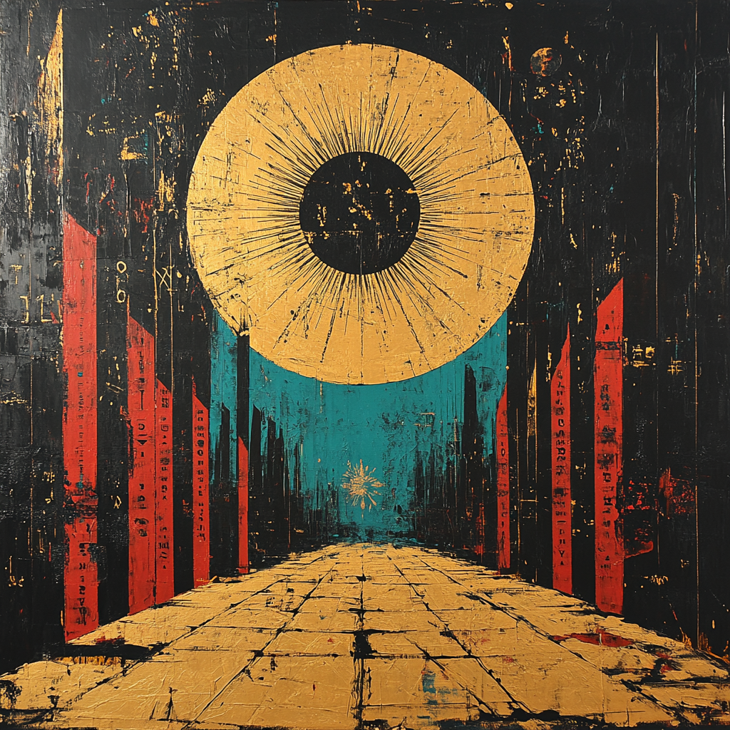 Jean-Michel Basquiat Inspired Silent Solar Language Number painting