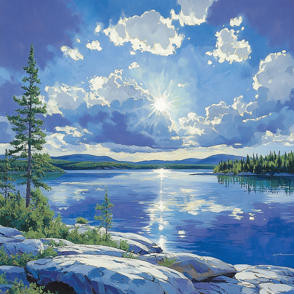Franklin Carmichael Inspired Northern Lake Under Vast Sky Painting by numbers kit