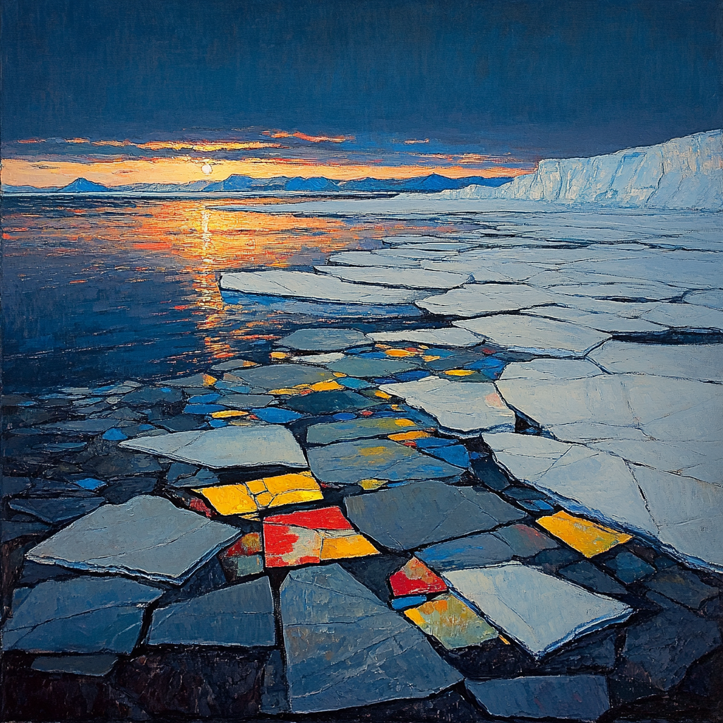 Jean-Paul Riopelle Inspired Northern Mosaic Tide Paint by numbers art