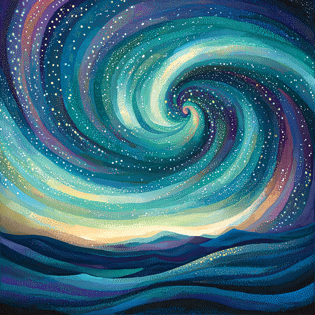 Georges Seurat Inspired Ethereal Aurora Tapestry Paint By Numbers Kits