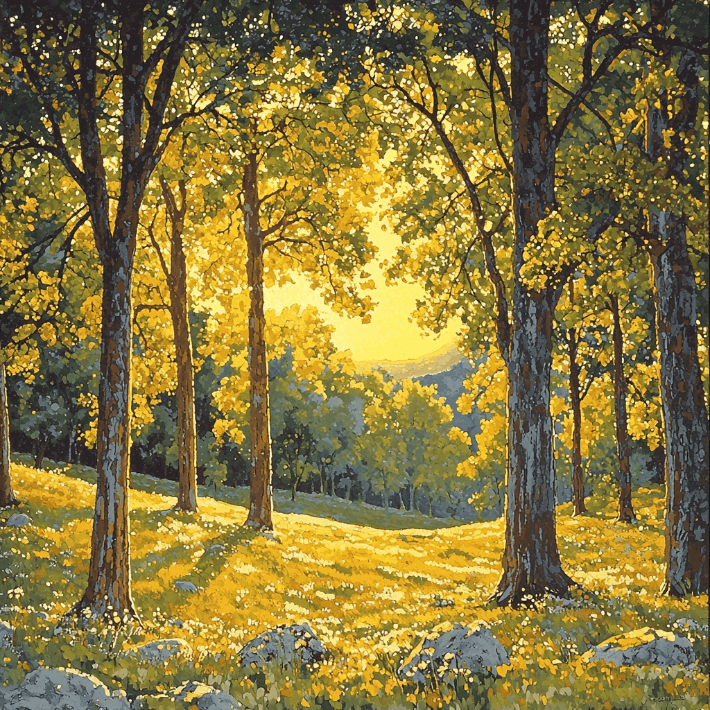 Maxfield Parrish Inspired Glimmering Groves Paint By Color