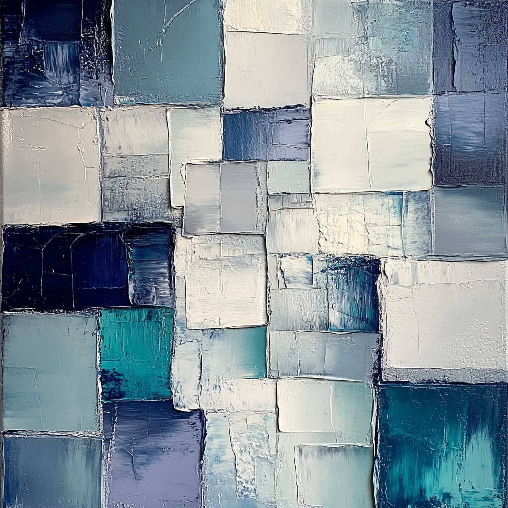 Jean-Paul Riopelle Inspired Twilight Mosaic Glacier Paint by numbers art