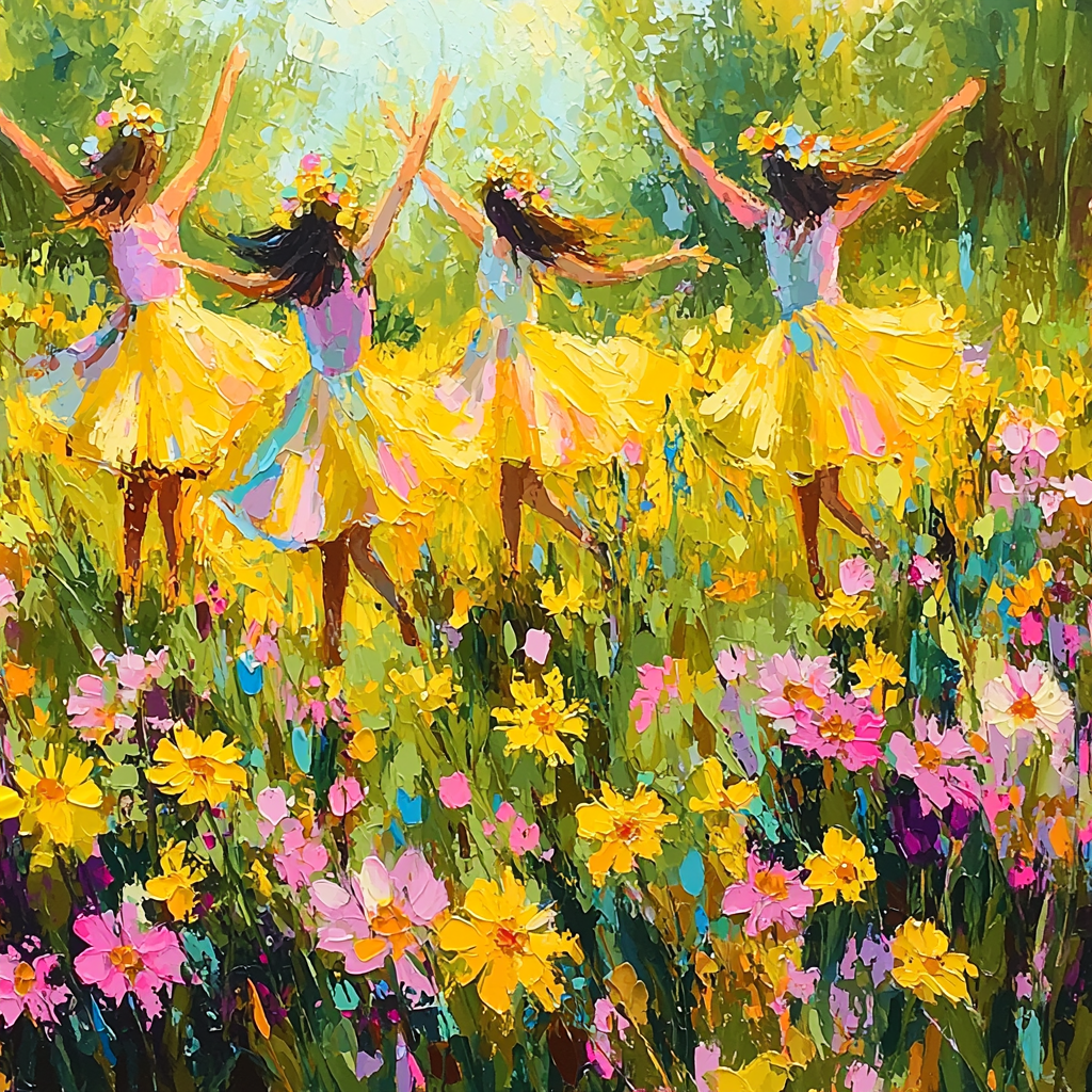 Meadow Dance With Mom Paint By Color