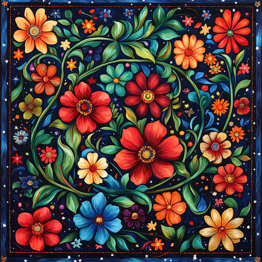 Frida Kahlo Inspired Harmony Of Flora And Cosmos Paint By Numbers