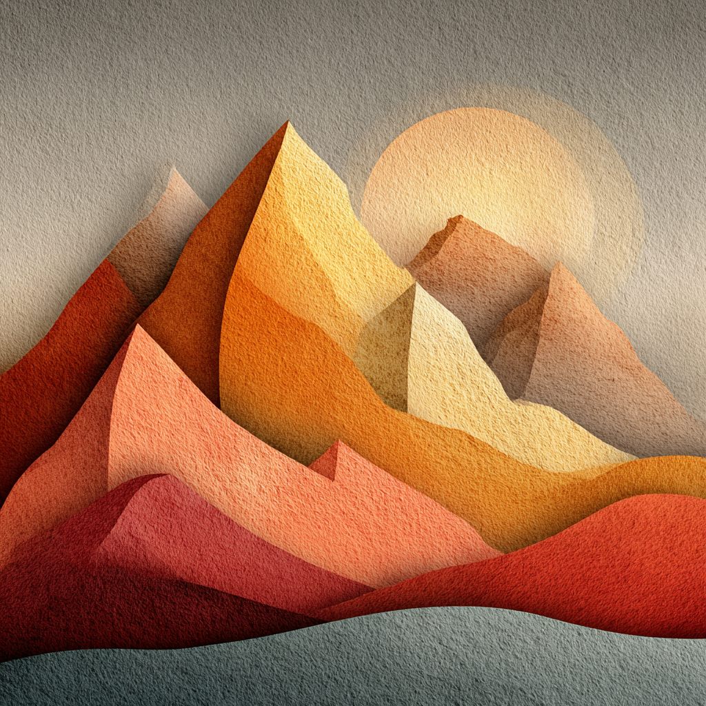 Georgia Okeeffe Inspired Abstract Mountains paint by numbers