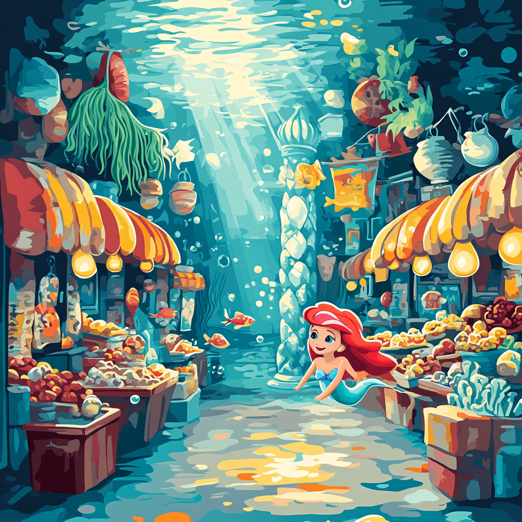 Ariel Undersea Market paint by numbers