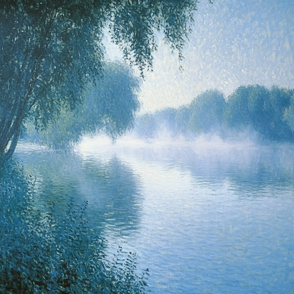 Claude Monet Inspired Morning Mist On River Paint by numbers art
