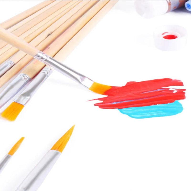 12 Piece Paint By Numbers Acrylic Brush Set - Artistry Rack