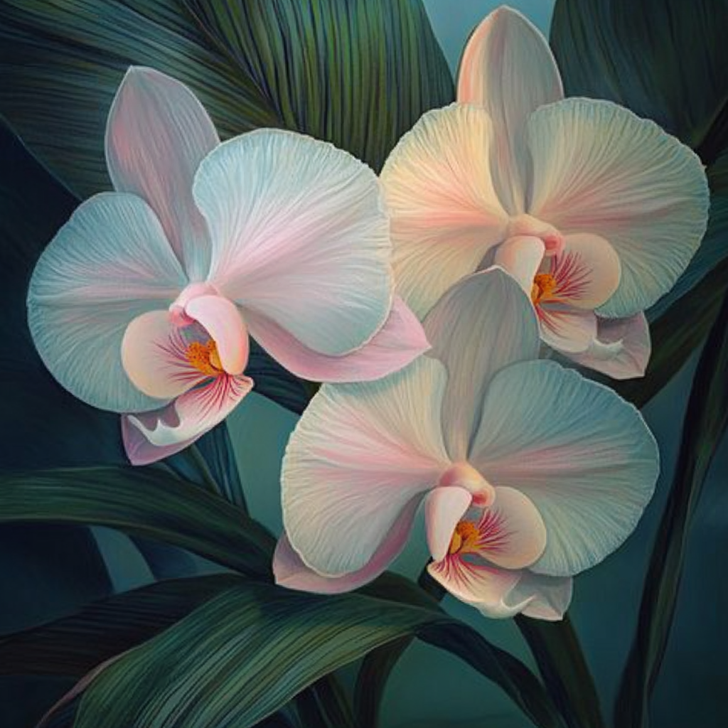 Edgar Degas Inspired Wind Swept Orchids paint by number