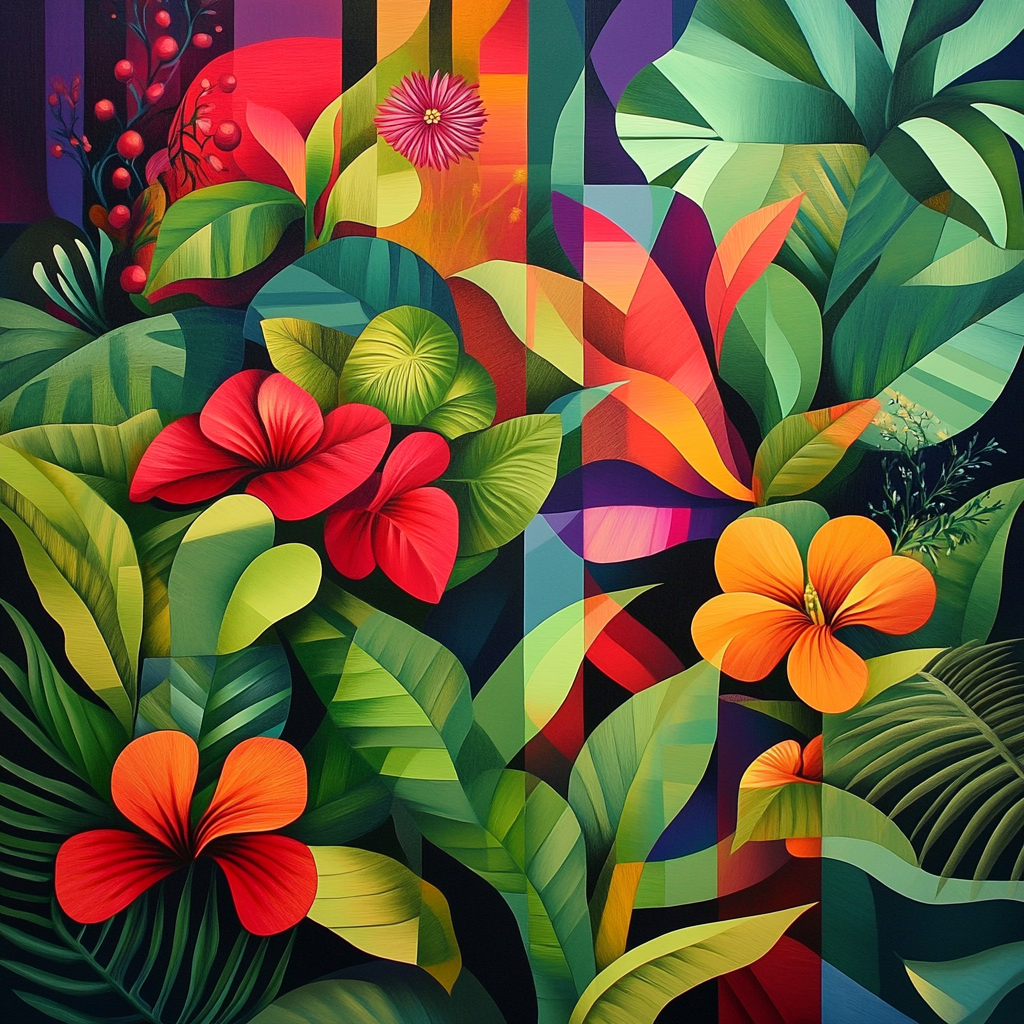 Frida Kahlo Inspired Vibrant Flora DIY paint by numbers