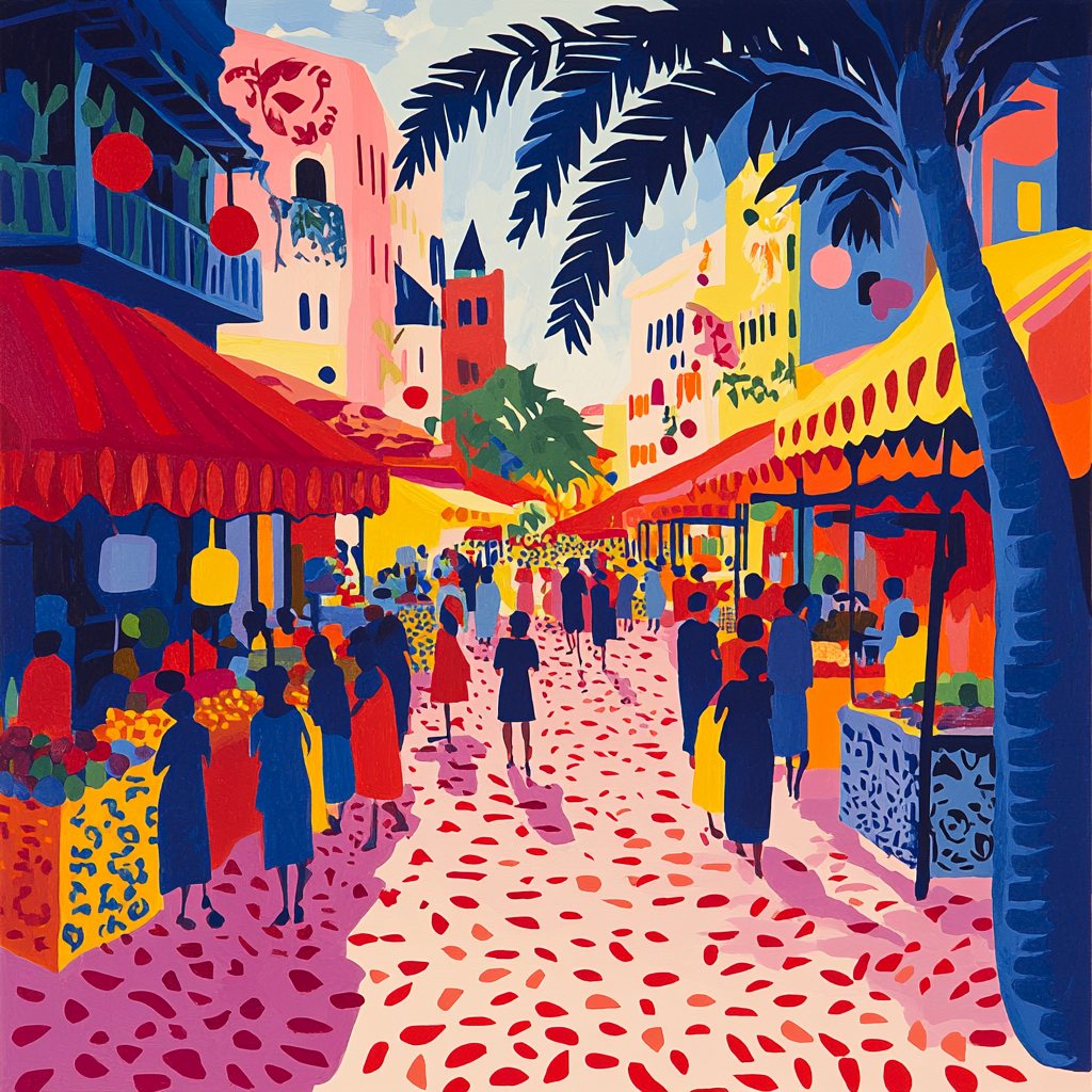 Matisse Inspired Colorful Market paint by number