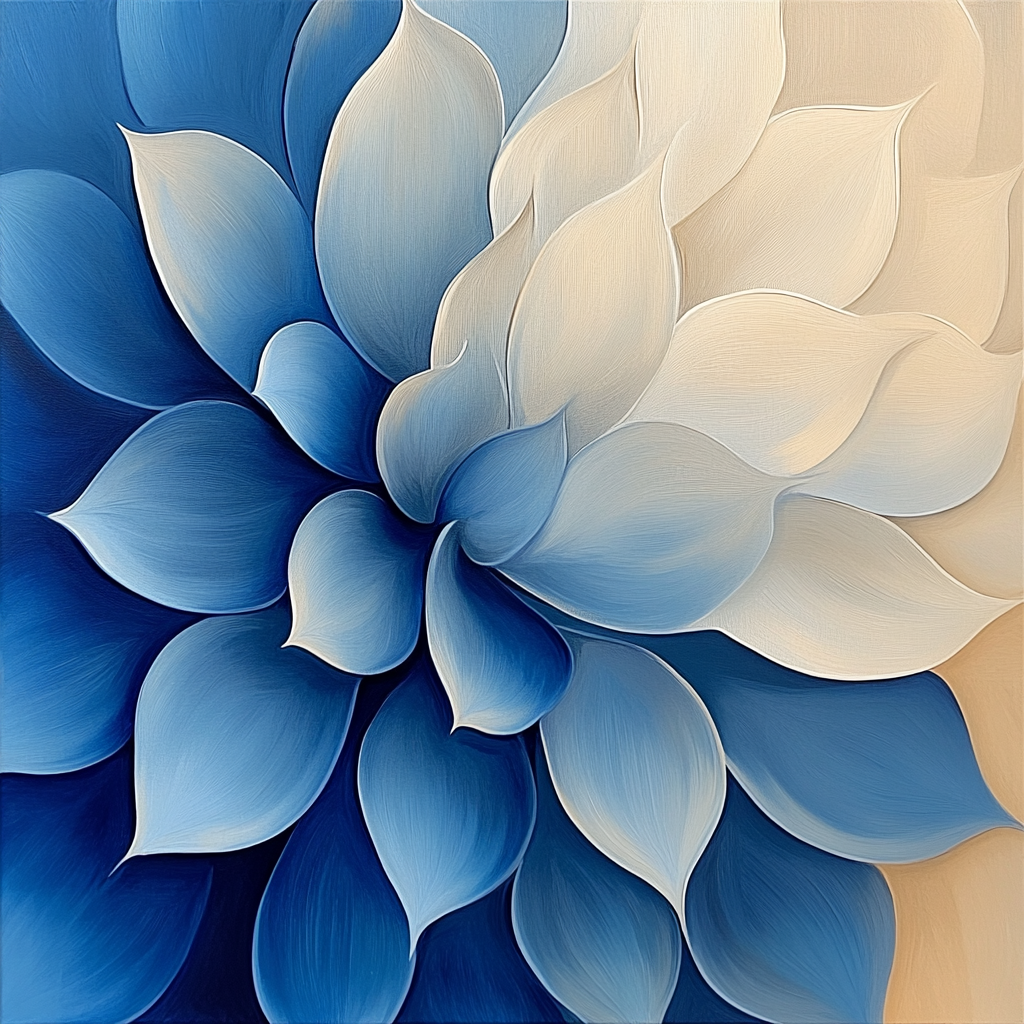 Georgia OKeeffe Inspired Cerulean Desert Blossom Close Up paint by number